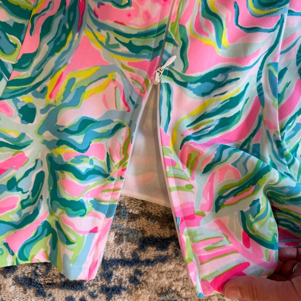 Lilly Pulitzer Green and Pink Puff Sleeve Sundress - Picture 8 of 9